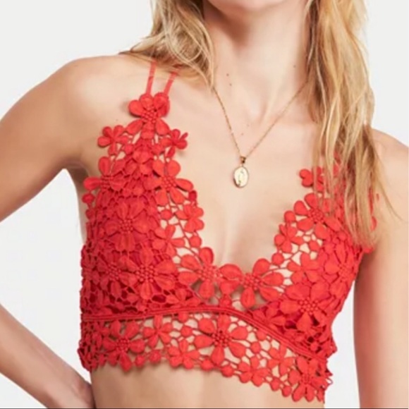 Free People Other - FREE PEOPLE Miss Dazie red Bralette NWT sz M!